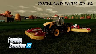 Mowing Alfalfa. Tedding & Windrowing. | Buckland Farm Ep. 32 | #FarmingSimulator22