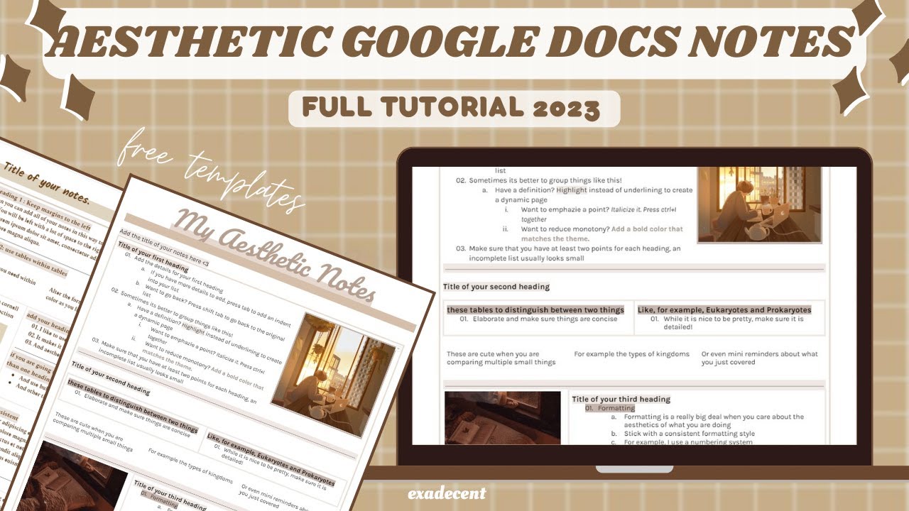 HOW TO MAKE AESTHETIC NOTES ON GOOGLE DOCS | google docs note template ...