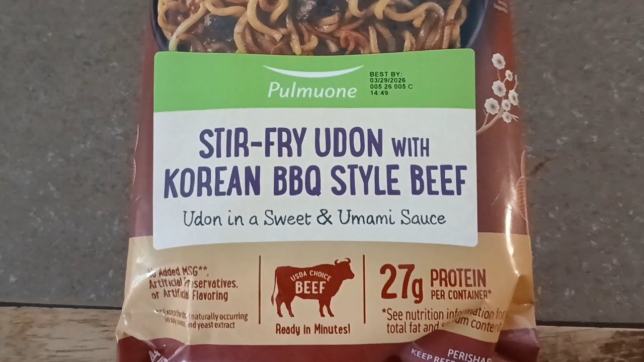 Pulmuone: Stir-Fry Udon With Korean BBQ Style Beef Taste Test/Review 