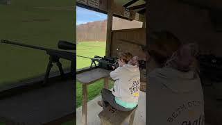 Her first time shooting a 338 Lapua mag #gun #338lapua ￼