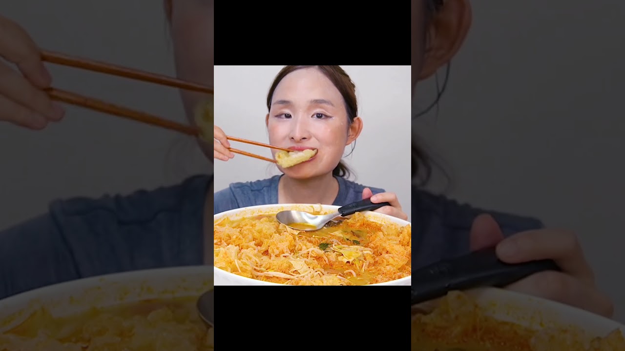 백목이버섯듬뿍 추가한 마라탕 꿔바로우 먹방