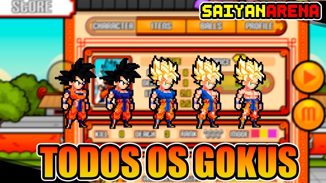 Todos os GOKUS do SAIYAN ARENA ONLINE! YouTube