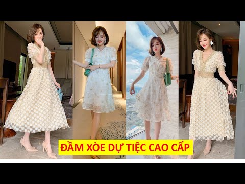 Đầm xòe đẹp dự tiệc cao cấp ngắn, dài qua gối cao cấp mới nhất 2020