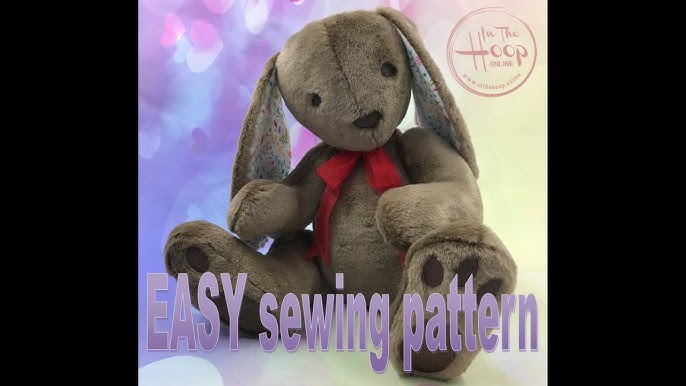 How to make EASY Large Bunny Rabbit Memory Bear Sewing Pattern Tutorial - YouTube long-eared-bunny-toy-free-sewing-pattern