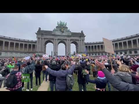 VIKING CLAP AT PROTEST IN #Brussels, Belgium 1-22-22