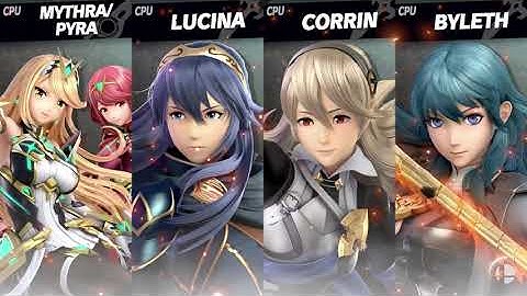 Mythra/Pyra VS Lucina VS Corrin VS Byleth Round 2 (Super Smash Bros Ultimate)