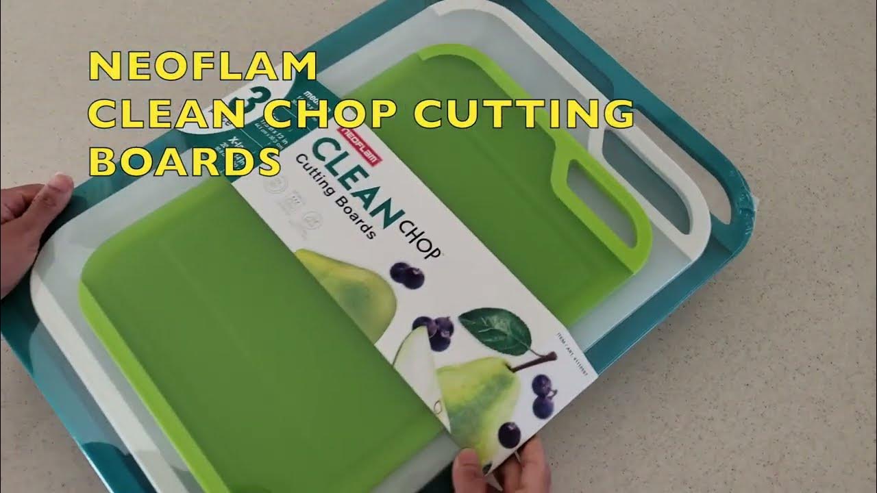 Set of 3 Chopping Boards Non-Slip 3-Piece Dishwasher Safe Plastic