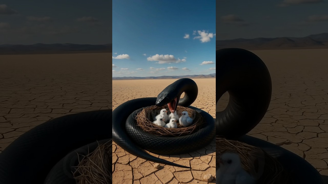 the snake devoured the helpless pigeon chicks 😭 