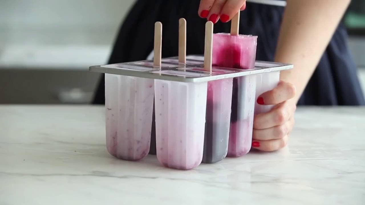 Wild Blueberry, Pomegranate, and Lemon Popsicle