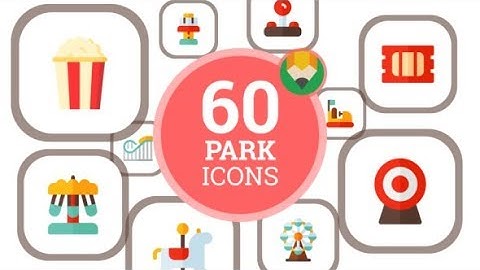 Icons Pack Amusement Park Holiday Flat Animated Icons by animated-icons | AE Template | Element