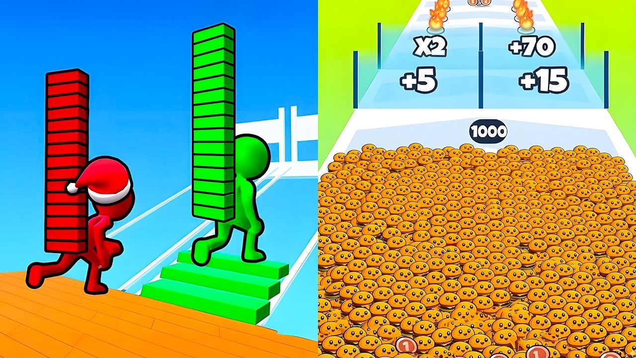 Food Run vs Bridge Race 💥 MAX LEVELS in the New 2025 Update!