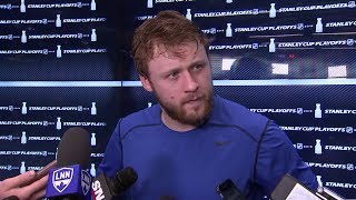 Morgan rielly addresses the media following toronto's 4-2 game 6 loss
to boston on sunday.