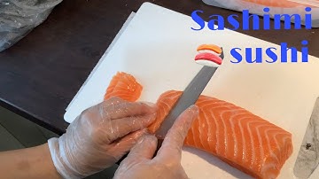 Cách cắt cá hồi  làm Sushi,sashimi đ ơn giản |HoangDung Paris|Cuộc Sống Pháp