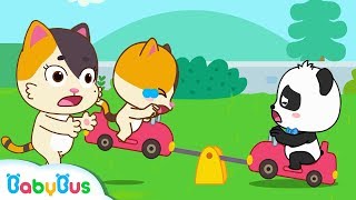 baby kitten play on the seesaw safely kids safety tips kids song nursery rhymes babybus