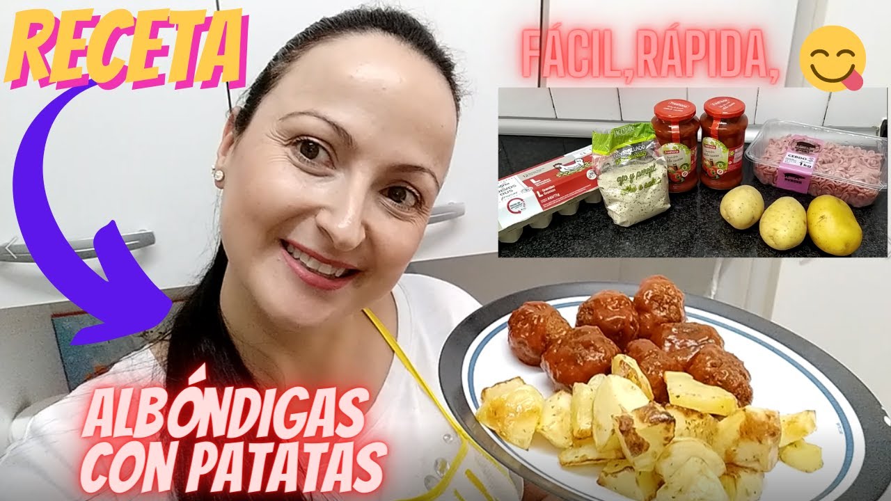 🥧RECETA/ALBÓNDIGAS CON PATATAS🥔FREIDORA AIRE,FÁCIL,RÁPIDA,ECONOMICA