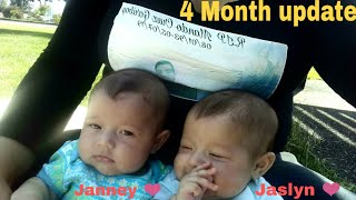 My Twins 4 month update | mini story time of them