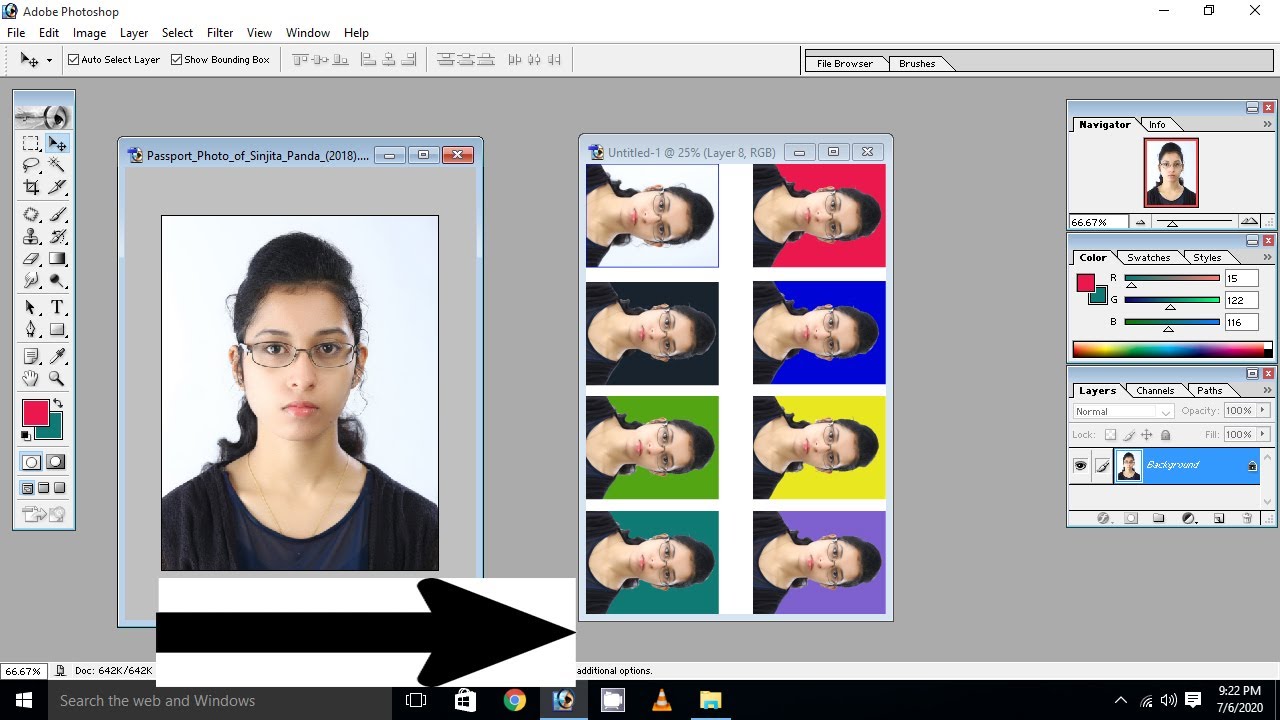 how to change background color of passport size photo in ...