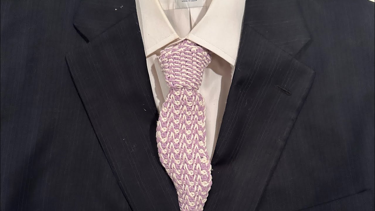 Como tejer corbata a crochet tunecino para DIESTROS