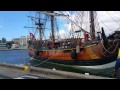 HM Bark Endeavour arrives in Hobart