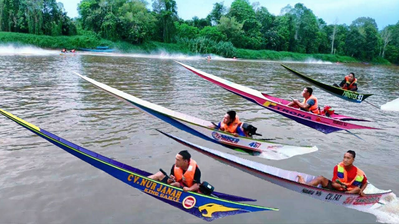 Lomba Perahu Balap Ketinting Tercepat Di Indonesia Youtube
