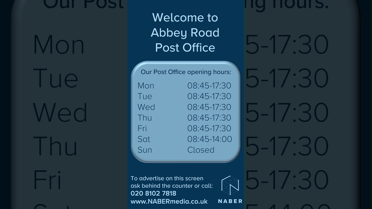 Abbey Road Post Office advert example YouTube