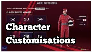 F1 2020 All Character Customisations Shown!