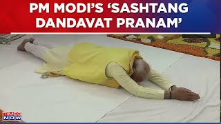 PM Modi Performs Sashtang-Dandvat Pranam To Ram Lalla At Ayodhya Ram Mandir | Watch Visuals