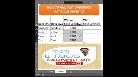 Easy way to find Case Sensitive Difference in Excel #tips #shorts #viral 🤫🤫