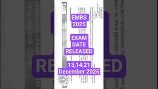 EMRS 2025 Exam Date Released Teaching &amp; Non-teaching Exam....