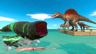 Carnivorous Dinosaurs Explore The Seabed