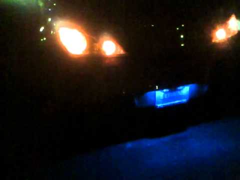 blue licence plate lights