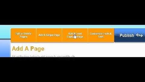 Mobile Marketing CMS - Adding Pages
