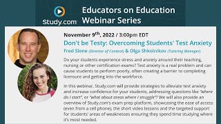 Webinar: Overcoming Students' Test Anxiety (Higher Education Series)