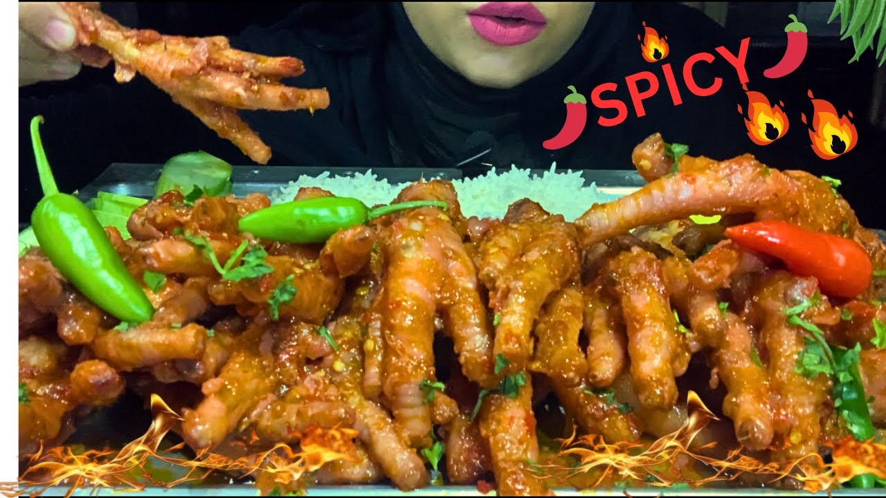 ASMR:EATING SPICY CHICKEN FEET || (CEKER AYAM PEDAS), SPICY EATS,MASSIVE EATING || MUKBANG 