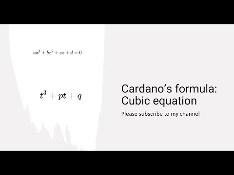 Cardano’s formula: Cubic equation - YouTube