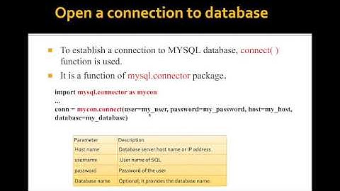 Python mysql connectivity -Part 1