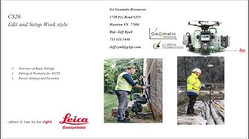 Leica CS20 Captivate: How to create a Workstyle for GNSS and TPS