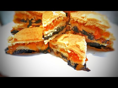 Очень вкусный Двухслойный ПИРОГ С СУХОФРУКТАМИ .. Слоеный пирог .. ЛЕГКО ГОТОВИТЬ