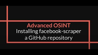 How to install facebook scraper, a GitHub repository