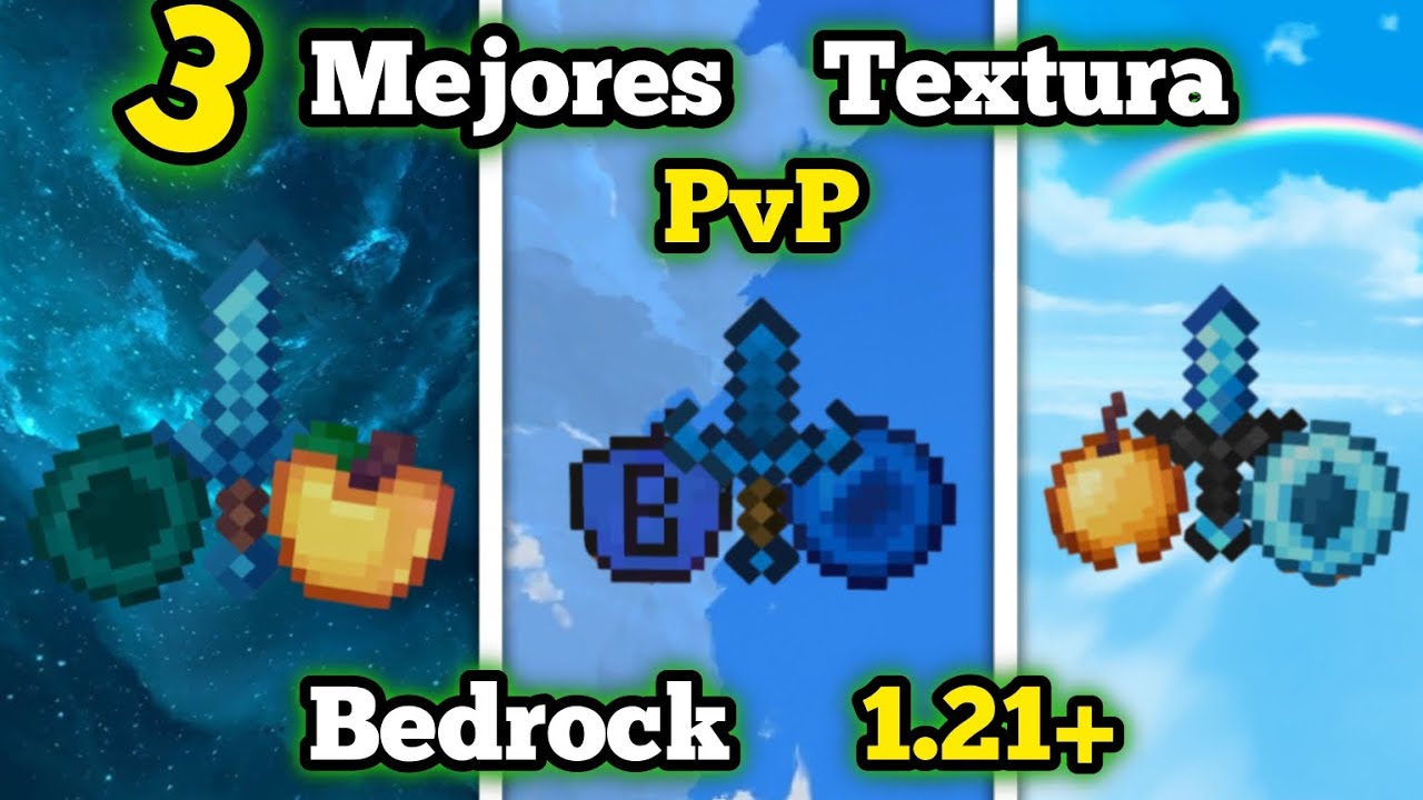 🔴3 Mejores Texturas para PVP En Tu MINECRAFT BEDROCK 1.21+!![+FPS+ ...