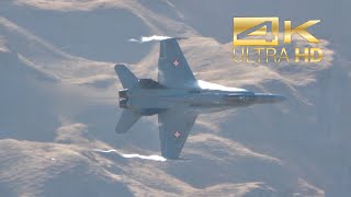 (4K) McDonnell Douglas F-18 C Hornet Flying Display Swiss AirForce Axalp 2022 AirShow