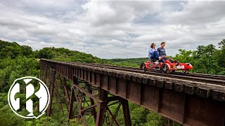 Ride the rails on the new Rail Explorers \& Scenic Valley Railroad attraction in Boone