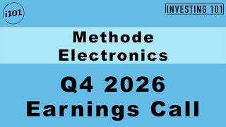 Methode Electronics Q4 2026 Earnings Call Q4 Revenue Jumps 15.9% to $298.1M to Beat Street Forecasts