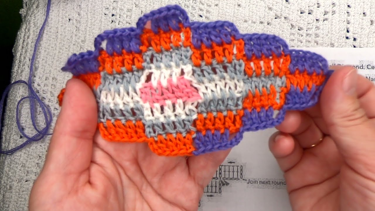 УЗОР для ПЛЕДА из Остаточков пряжи,  Вязание КРЮЧКОМ по СХЕМЕ , crochet baby blanket ( узор № 369)