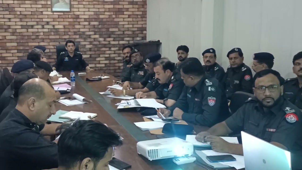 Meeting regarding crime, chaired by Mr. Mahzoor Ali (PSP) SSP District West Karachi.
