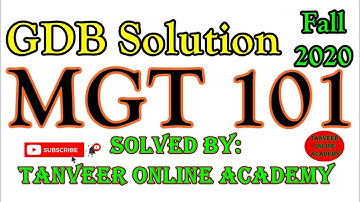 MGT101 GDB Solution Fall 2020 || MGT101 GDB