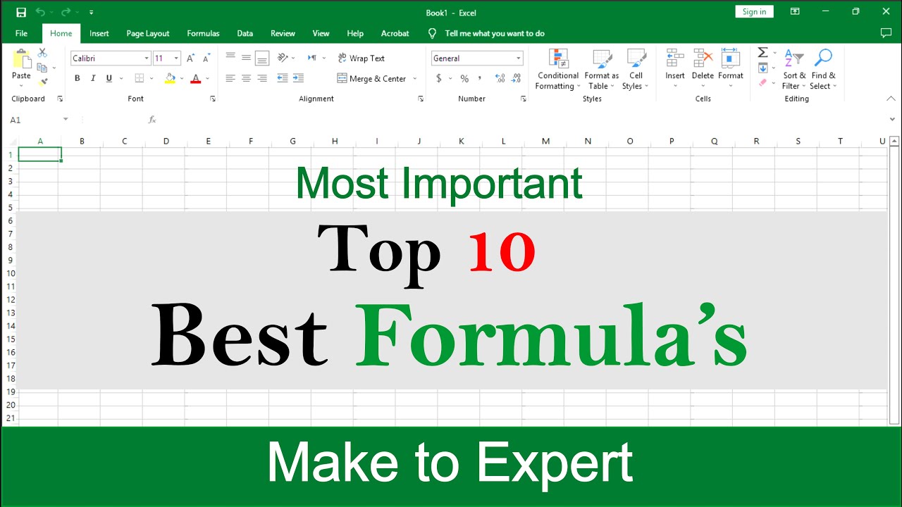 Top 10 Best Formula in excel - YouTube