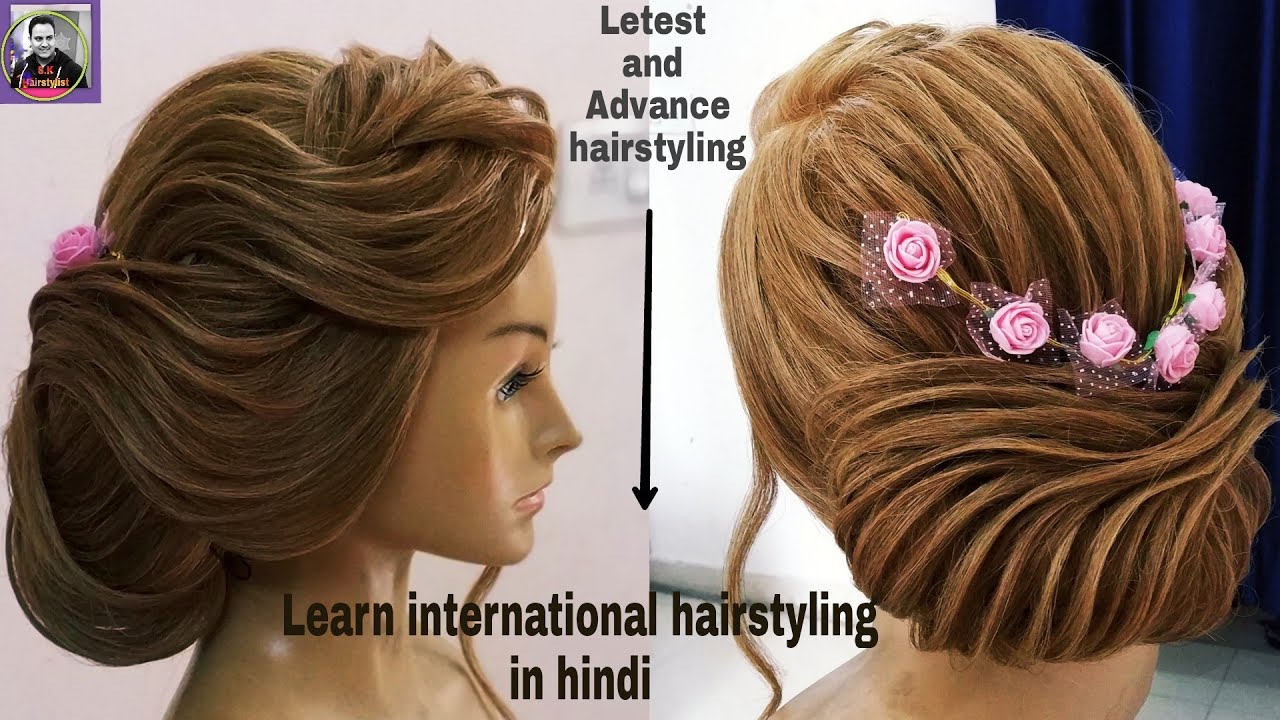 Latest hairstyle 2018low bun with western touch wedding hairstyle for  medium hairjuda hairstyle  YouTube
