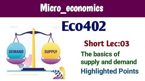 Eco402 short lecture:03 | Eco402 lesson:03 | microeconomics | learn with Mdm | supply and demand |