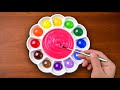 How to Create 12 New Colors From PINK VS RAINBOW COLORS - Satisfying Color Mixing